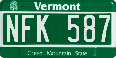 VT license plate NFK587