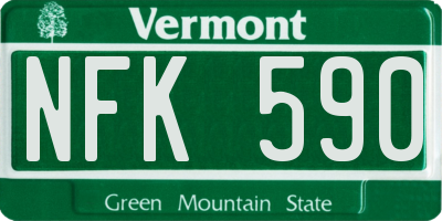 VT license plate NFK590