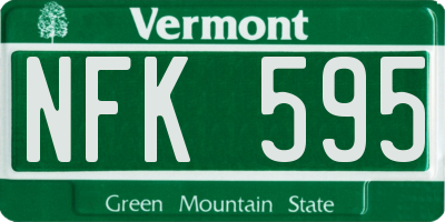 VT license plate NFK595