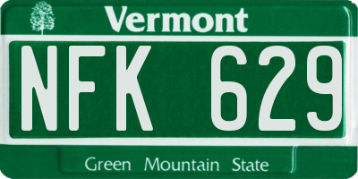 VT license plate NFK629