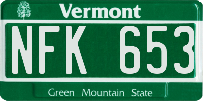 VT license plate NFK653