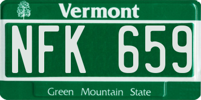 VT license plate NFK659