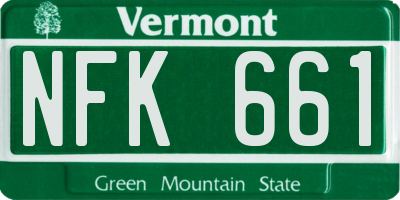 VT license plate NFK661