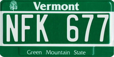 VT license plate NFK677