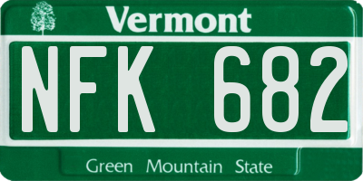 VT license plate NFK682