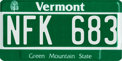VT license plate NFK683