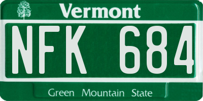 VT license plate NFK684