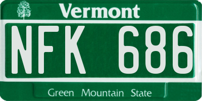 VT license plate NFK686
