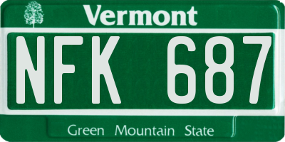 VT license plate NFK687