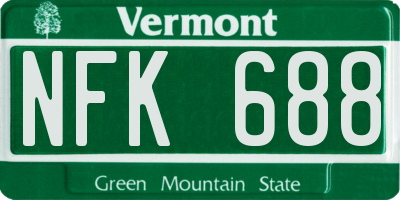 VT license plate NFK688