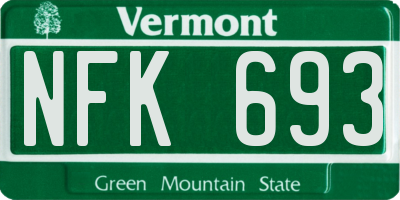 VT license plate NFK693