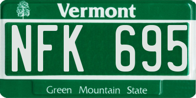 VT license plate NFK695