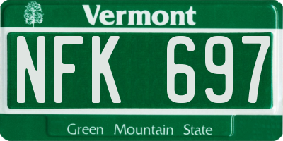 VT license plate NFK697