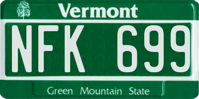 VT license plate NFK699