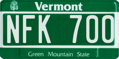 VT license plate NFK700