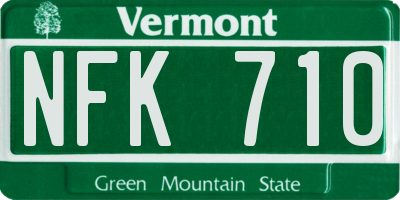 VT license plate NFK710