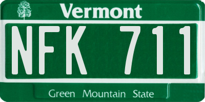 VT license plate NFK711