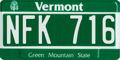 VT license plate NFK716