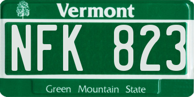 VT license plate NFK823
