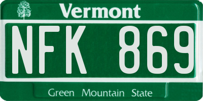 VT license plate NFK869