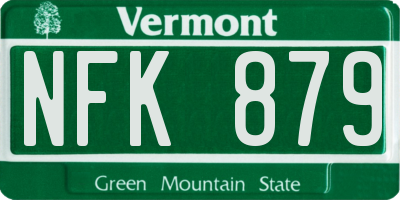 VT license plate NFK879