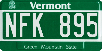 VT license plate NFK895
