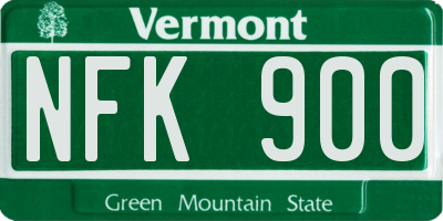 VT license plate NFK900