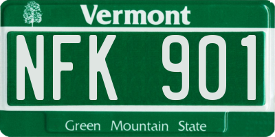 VT license plate NFK901