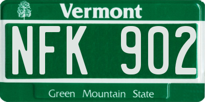 VT license plate NFK902
