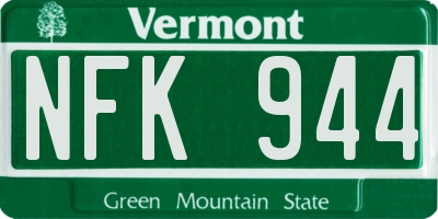 VT license plate NFK944