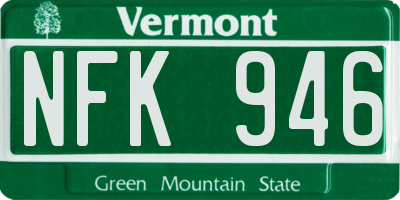 VT license plate NFK946