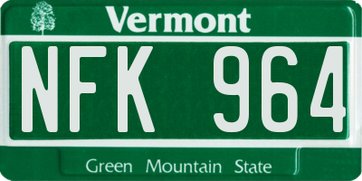 VT license plate NFK964