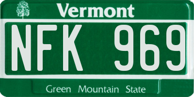 VT license plate NFK969