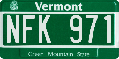 VT license plate NFK971