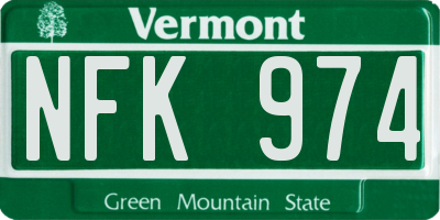 VT license plate NFK974
