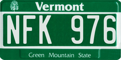 VT license plate NFK976