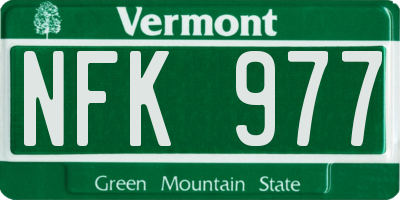 VT license plate NFK977