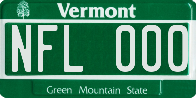 VT license plate NFL000
