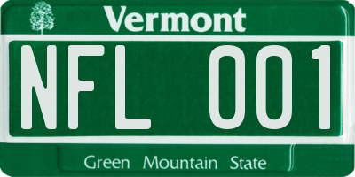 VT license plate NFL001