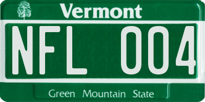 VT license plate NFL004