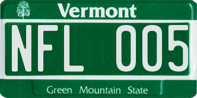 VT license plate NFL005