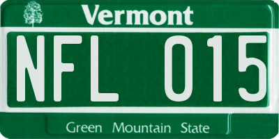 VT license plate NFL015