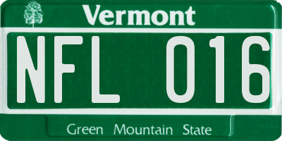 VT license plate NFL016