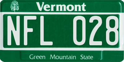 VT license plate NFL028