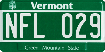 VT license plate NFL029