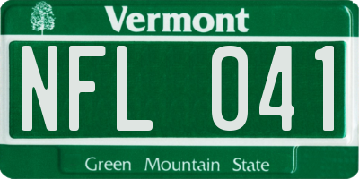 VT license plate NFL041