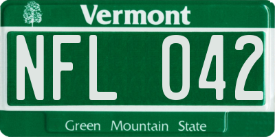 VT license plate NFL042