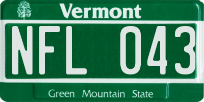 VT license plate NFL043