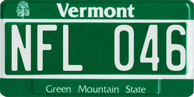 VT license plate NFL046
