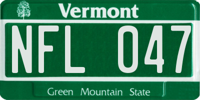 VT license plate NFL047